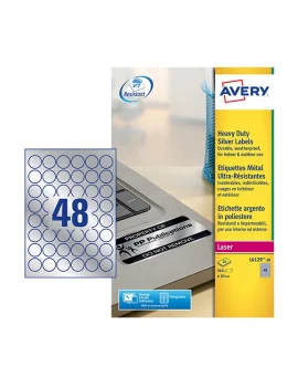 Etichette in PL Permanente Avery - Laser - 99,1x42,3 mm - L6107-20 (Giallo Conf. 20)