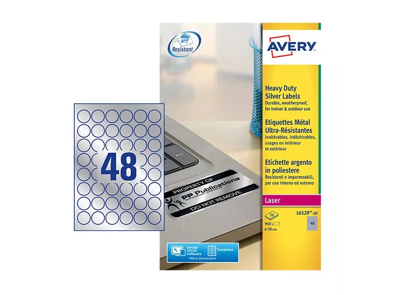 Etichette in PL Permanente Avery - Laser - 99,1x42,3 mm - L6107-20 (Giallo Conf. 20) Etichette in PL Permanente Avery - Laser - 99,1x42,3 mm - L6107-20 (Giallo Conf. 20)