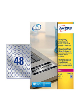 Etichette in PL Permanente Avery - Laser - 99,1x42,3 mm - L6107-20 (Giallo Conf. 20)