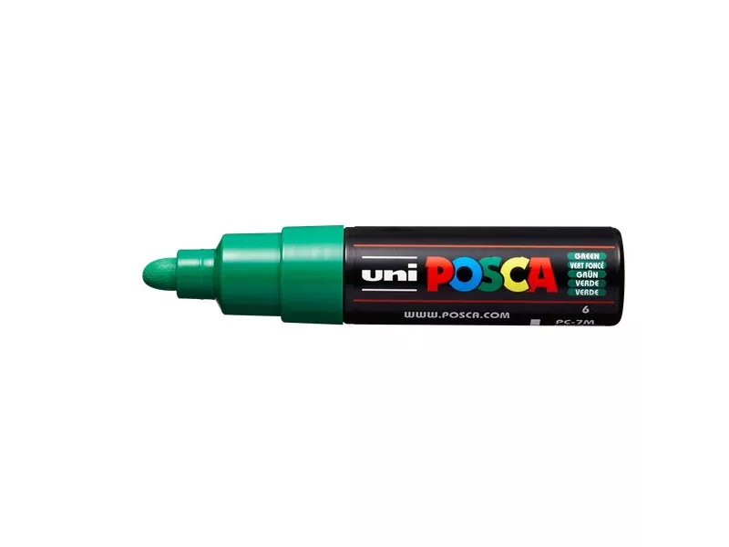 Marcatore Uni Posca a Tempera Uni-Ball - Tonda - 4,5-5,5 mm - M PC7M V (Verde Conf. 6)