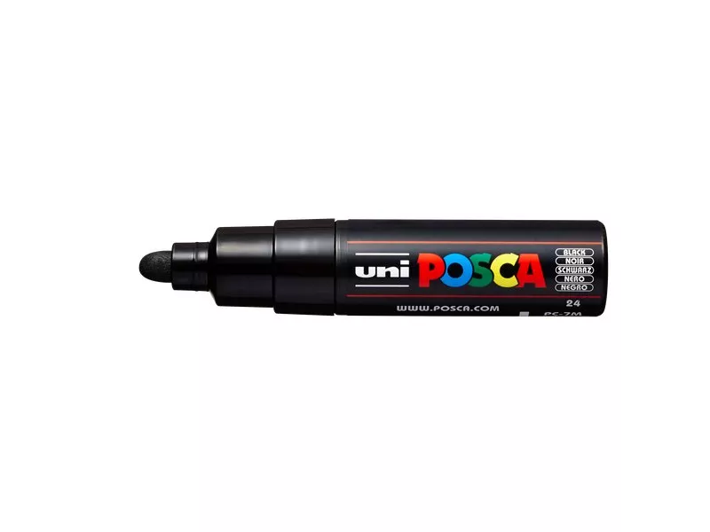 Marcatore Uni Posca a Tempera Uni-Ball - Tonda - 4,5-5,5 mm - M PC7M N (Nero Conf. 6)