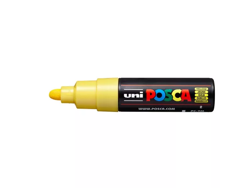 Marcatore Uni Posca a Tempera Uni-Ball - Tonda - 4,5-5,5 mm - M PC7M G (Giallo Conf. 6)