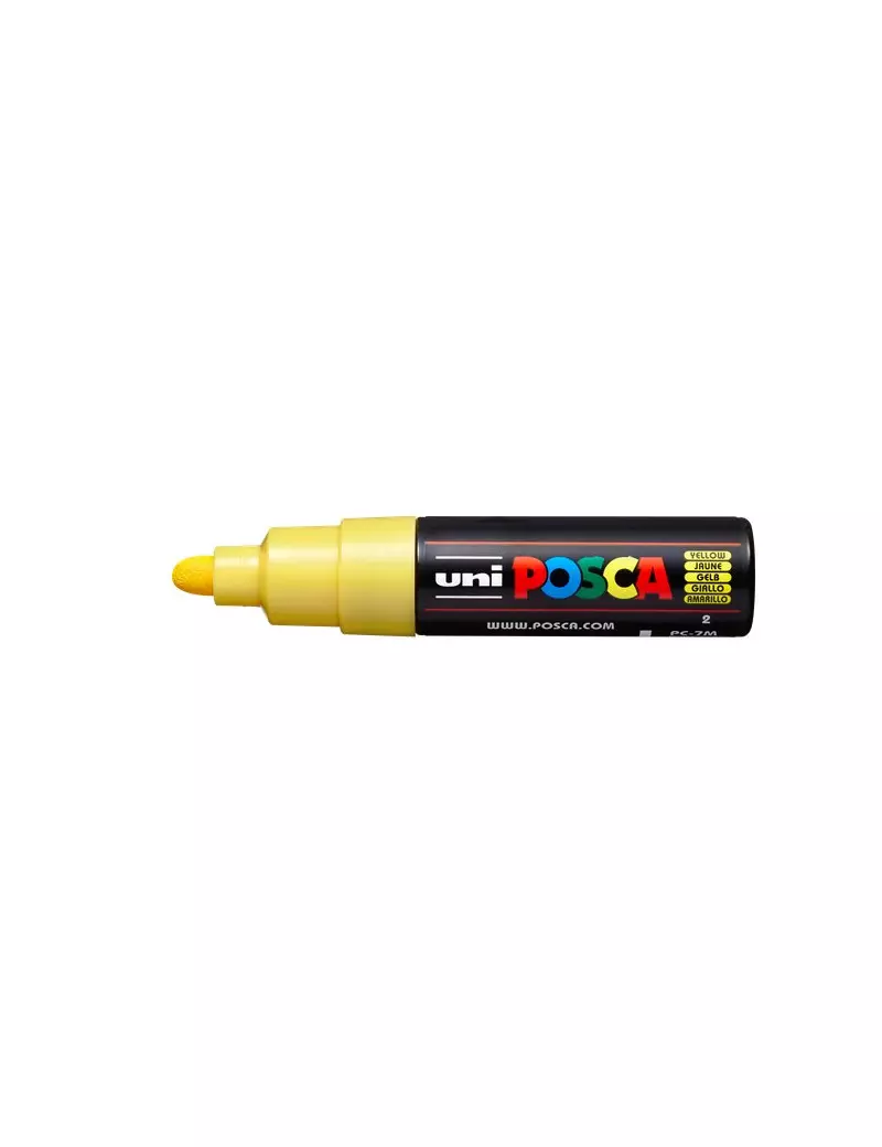 Marcatore Uni Posca a Tempera Uni-Ball - Tonda - 4,5-5,5 mm - M PC7M G (Giallo Conf. 6)