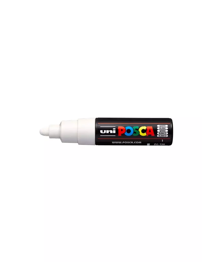 Marcatore Uni Posca a Tempera Uni-Ball - Tonda - 4,5-5,5 mm - M PC7M BI (Bianco Conf. 6)