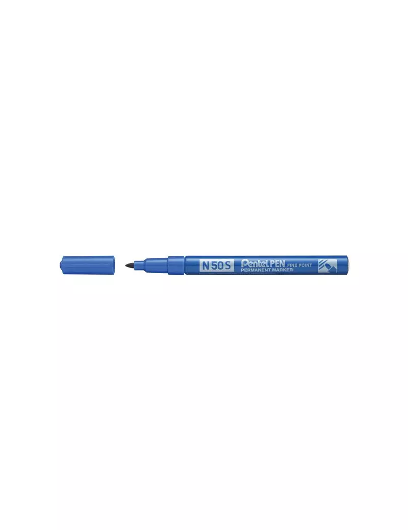 Marcatore Permanente N50S Pentel - Tonda - 1 mm - N50S-C (Blu)