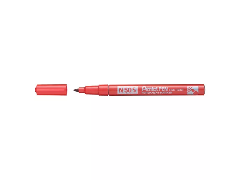 Marcatore Permanente N50S Pentel - Tonda - 1 mm - N50S-B (Rosso)