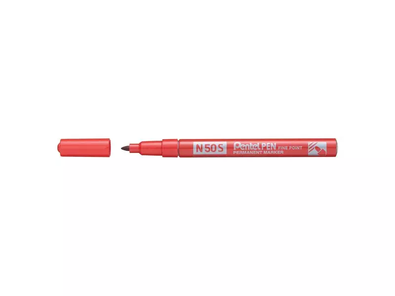 Marcatore Permanente N50S Pentel - Tonda - 1 mm - N50S-B (Rosso)