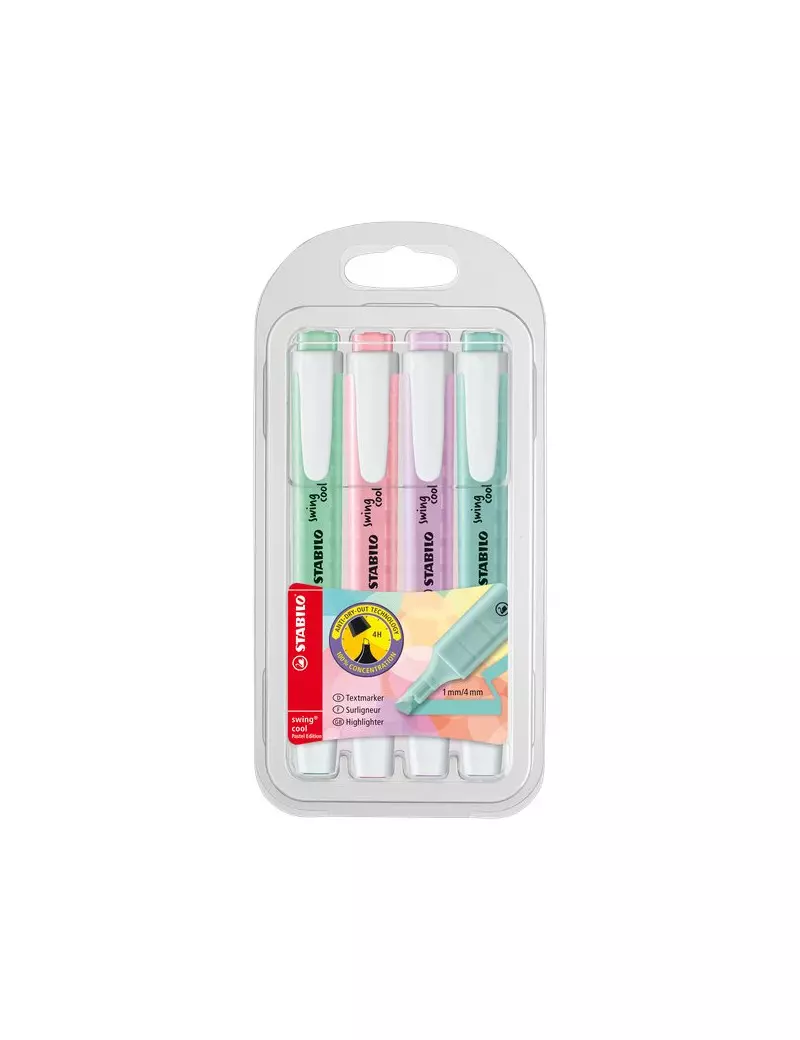 Evidenziatore Swing Cool Stabilo - 275/4-08 (Assortiti Pastello Conf. 4) Evidenziatore Swing Cool Stabilo - 275/4-08 (Assortiti Pastello Conf. 4)