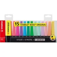 Evidenziatore Boss Original Stabilo - Desk Set - 7015-01 (Assortiti Conf. 15)