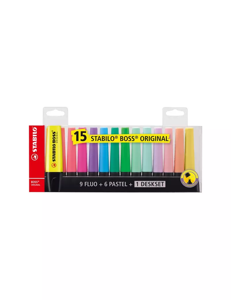 Evidenziatore Boss Original Stabilo - Desk Set - 7015-01 (Assortiti Conf. 15) Evidenziatore Boss Original Stabilo - Desk Set - 7015-01 (Assortiti Conf. 15)
