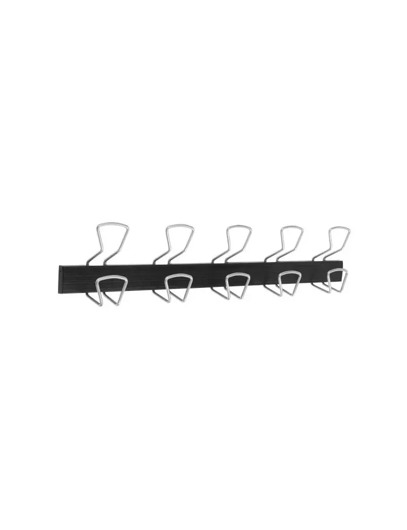 Appendiabiti da Muro Alba - LxPxH 74x7,2x16,5 cm - PMPRO5M (Nero e Argento) Appendiabiti da Muro Alba - LxPxH 74x7,2x16,5 cm - PMPRO5M (Nero e Argento)