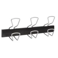 Appendiabiti da Muro Alba - LXPXH 48x7,2x16,5 cm - PMPRO3M (Nero e Argento)