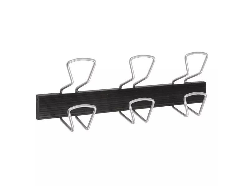 Appendiabiti da Muro Alba - LXPXH 48x7,2x16,5 cm - PMPRO3M (Nero e Argento) Appendiabiti da Muro Alba - LXPXH 48x7,2x16,5 cm - PMPRO3M (Nero e Argento)
