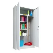 Armadio Metallici Porta Scope 2 Ante Bertesi - 90x41x181,5 cm - PS/90 (Grigio)