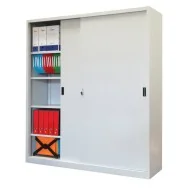 Armadio Ante Scorrevoli Alto Bertesi - 4 Ripiani - 120x45x200 cm - SA 120 (Grigio)