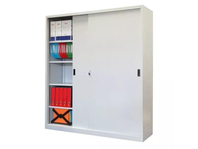 Armadio Ante Scorrevoli Alto Bertesi - 4 Ripiani - 120x45x200 cm - SA 120 (Grigio)