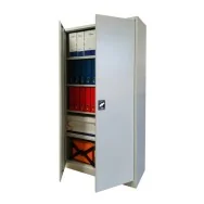 Armadio Alto con Ante Battenti Bertesi - 4 Ripiani - 100x45x200 cm - BA100 G (Grigio)