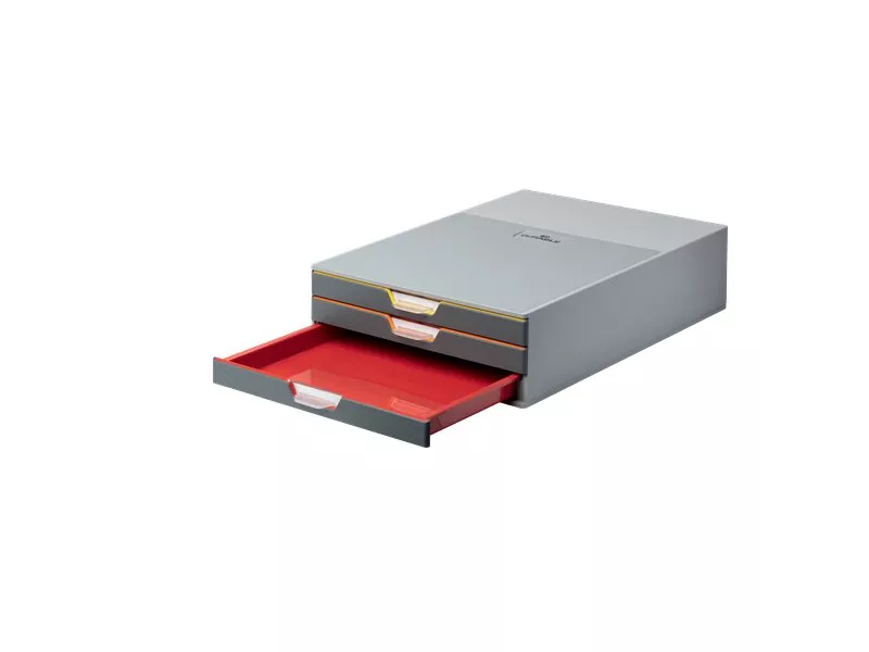 Cassettiera da Scrivania Varicolor 3 Durable - 28x35,6x9,5 cm - 3 Cassetti - 7603-27 (Multicolore)