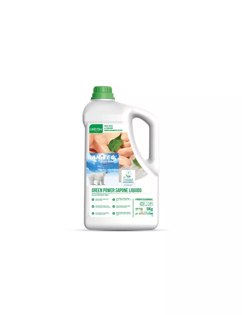Sapone Liquido Mani Greeen Power Sanitec - 5 Kg - 4006 Sapone Liquido Mani Greeen Power Sanitec - 5 Kg - 4006