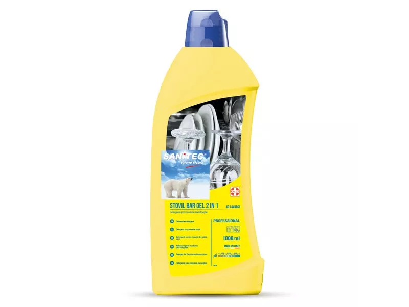 Detergente Gel con Brillantante per Lavastoviglie Sanitec - 1 Litro - 1161-S