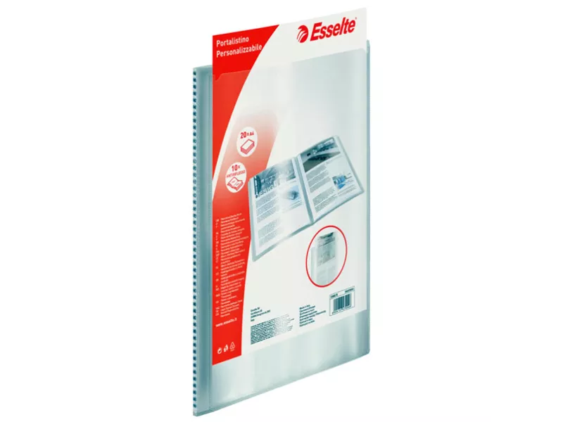 Portalistino Personalizzabile in PPL Esselte - 22x30 cm - 80 Buste - 395478040 (Trasparente)