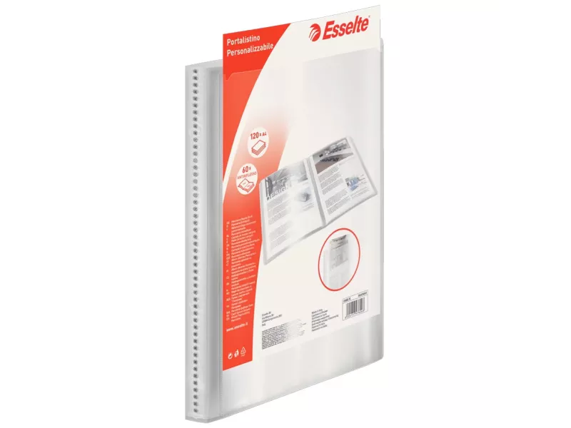 Portalistino Personalizzabile in PPL Esselte - 22x30 cm - 60 Buste - 395476040 (Trasparente)