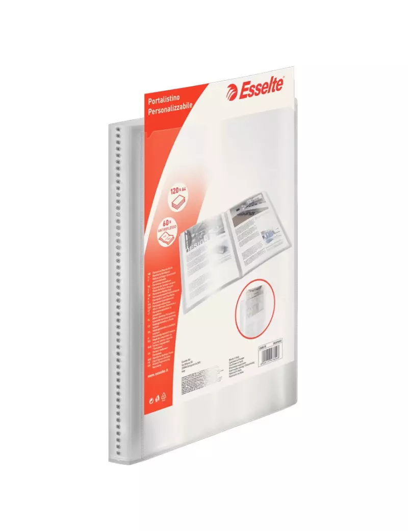 Portalistino Personalizzabile in PPL Esselte - 22x30 cm - 60 Buste - 395476040 (Trasparente) Portalistino Personalizzabile in PPL Esselte - 22x30 cm - 60 Buste - 395476040 (Trasparente)
