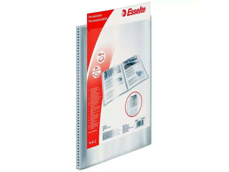 Portalistino Personalizzabile in PPL Esselte - 22x30 cm - 30 Buste - 395473040 (Trasparente)
