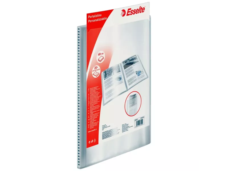 Portalistino Personalizzabile in PPL Esselte - 22x30 cm - 20 Buste - 395472040 (Trasparente)