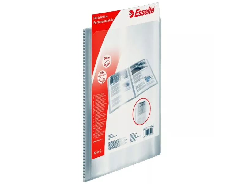 Portalistino Personalizzabile in PPL Esselte - 22x30 cm - 10 Buste - 395470040 (Trasparente)