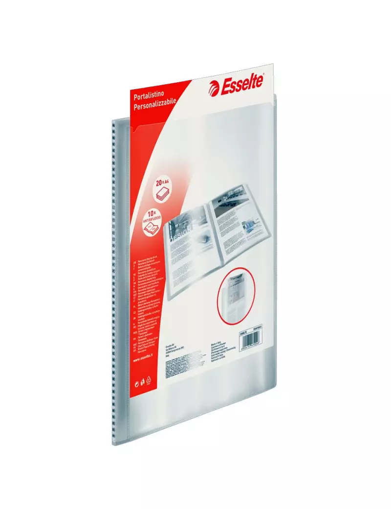 Portalistino Personalizzabile in PPL Esselte - 22x30 cm - 10 Buste - 395470040 (Trasparente) Portalistino Personalizzabile in PPL Esselte - 22x30 cm - 10 Buste - 395470040 (Trasparente)