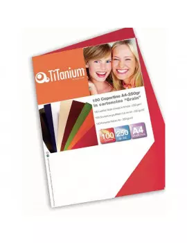 Copertine in Cartoncino per Rilegatura Titanium - A4 Goffrata - PB250-12T (Rosso Conf. 100)