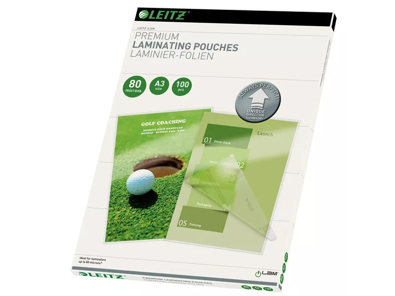 Pouches per Plastificatrici iLAM UDT Leitz - A3 Lucida - 80 micron - 74850000 (Trasparente Conf. 100) Pouches per Plastificatrici iLAM UDT Leitz - A3 Lucida - 80 micron - 74850000 (Trasparente Conf. 100)