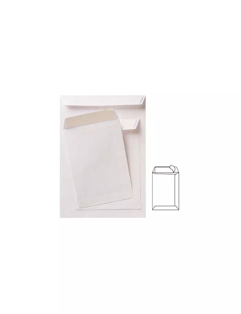 Busta a Sacco Pigna - con Strip - 16x23 cm - 80 g - 002946323 (Bianco Conf. 500) Busta a Sacco Pigna - con Strip - 16x23 cm - 80 g - 002946323 (Bianco Conf. 500)