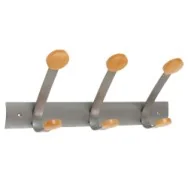 Appendiabiti da Parete Duo e Trio Alba - 38x15x27 cm - 6 Posti - PMV3 (Grigio e Legno)
