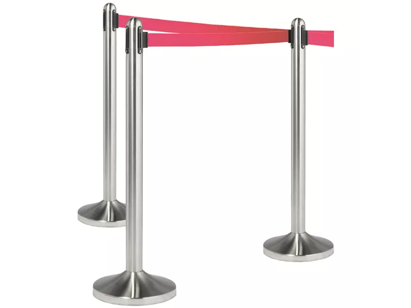 Colonnina Separa Code Securit - RS-RT-RVS-RD-SET (Acciaio con Nastro Rosso)