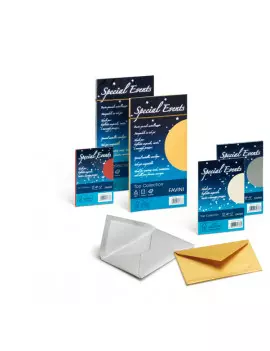 Carta e Buste Metallizzate Special Events Favini - 11x22 cm - 120 g - A57U154 (Argento Conf. 10)