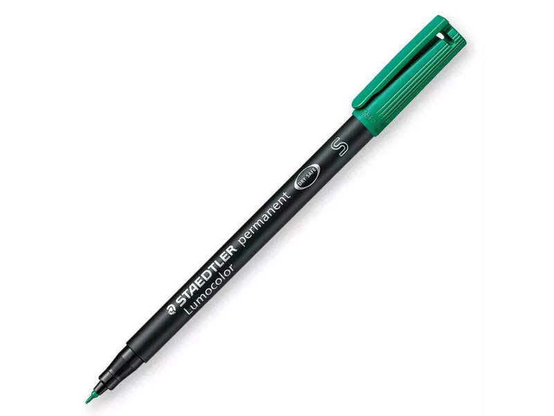 Penna con Punta Sintetica Lumocolor Permanent 313 SF Staedtler - Punta Superfine - 0,4 mm - 313-5 (Verde Conf. 10)