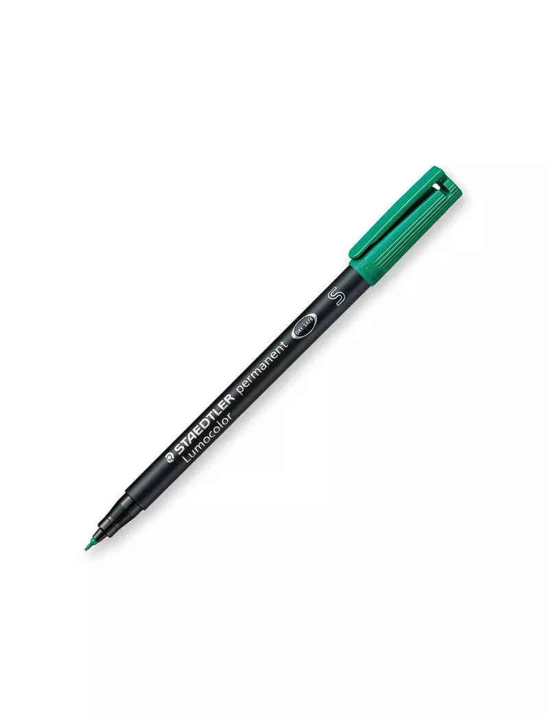 Penna con Punta Sintetica Lumocolor Permanent 313 SF Staedtler - Punta Superfine - 0,4 mm - 313-5 (Verde Conf. 10)