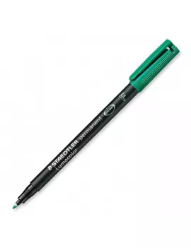 Penna con Punta Sintetica Lumocolor Permanent 318 F Staedtler - Punta Fine - 0,6 mm - 318-5 (Verde Conf. 10)