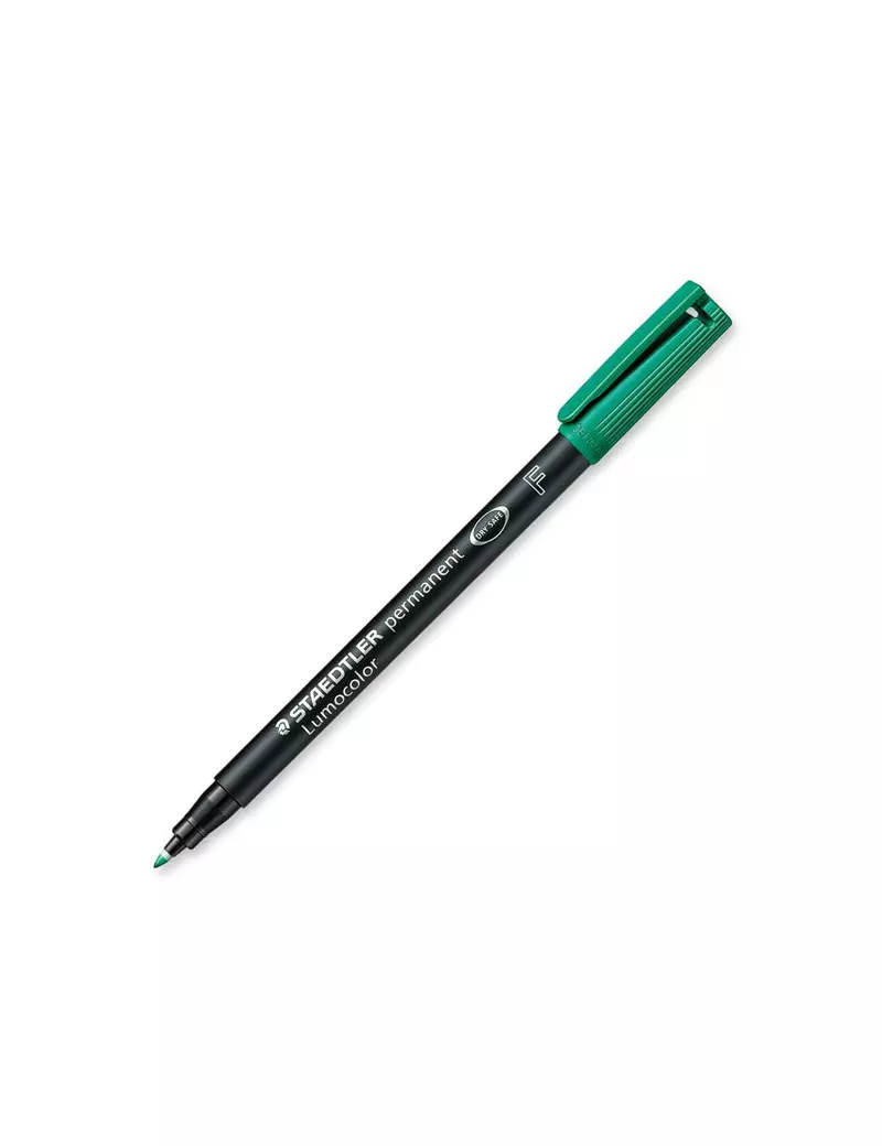Penna con Punta Sintetica Lumocolor Permanent 318 F Staedtler - Punta Fine - 0,6 mm - 318-5 (Verde Conf. 10)