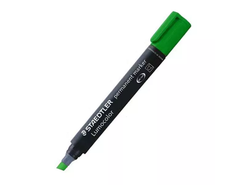 Marcatore Lumocolor Permanent 350 Staedtler - Punta Scalpello - 2-5 mm - 350-5 (Verde Conf. 10)