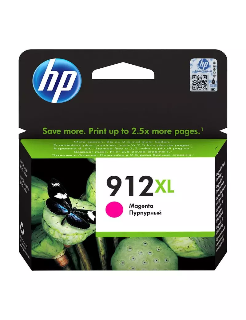 Cartuccia Originale HP 3YL82AE 912XL (Magenta 825 pagine)