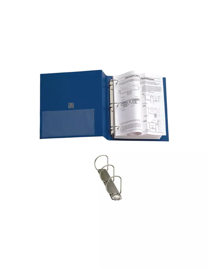 Raccoglitore Stelvio Sei Rota - A4 - 3 Anelli a D Ø40 mm - Dorso 5,5 cm - 36404307 (Blu) Raccoglitore Stelvio Sei Rota - A4 - 3 Anelli a D Ø40 mm - Dorso 5,5 cm - 36404307 (Blu)