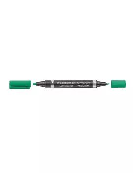 Marcatore Lumocolor Permanent Duo Staedtler - Doppia Punta - 0,6-1,5 mm - 348-5 (Verde)