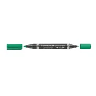 Marcatore Lumocolor Permanent Duo Staedtler - Doppia Punta - 0,6-1,5 mm - 348-5 (Verde)