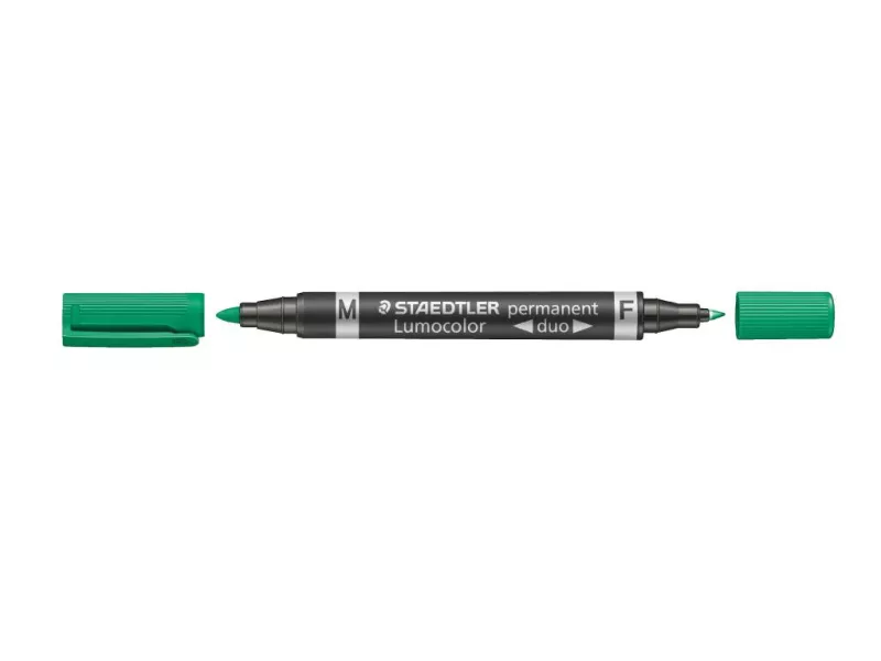 Marcatore Lumocolor Permanent Duo Staedtler - Doppia Punta - 0,6-1,5 mm - 348-5 (Verde)