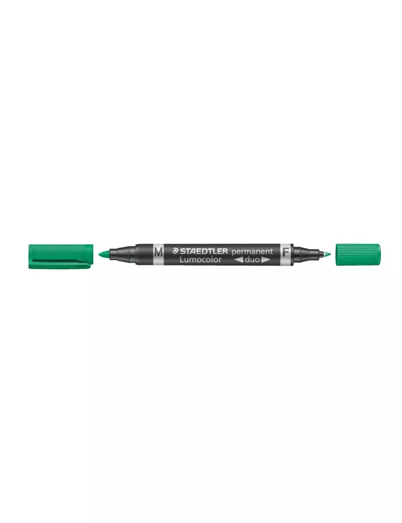 Marcatore Lumocolor Permanent Duo Staedtler - Doppia Punta - 0,6-1,5 mm - 348-5 (Verde)