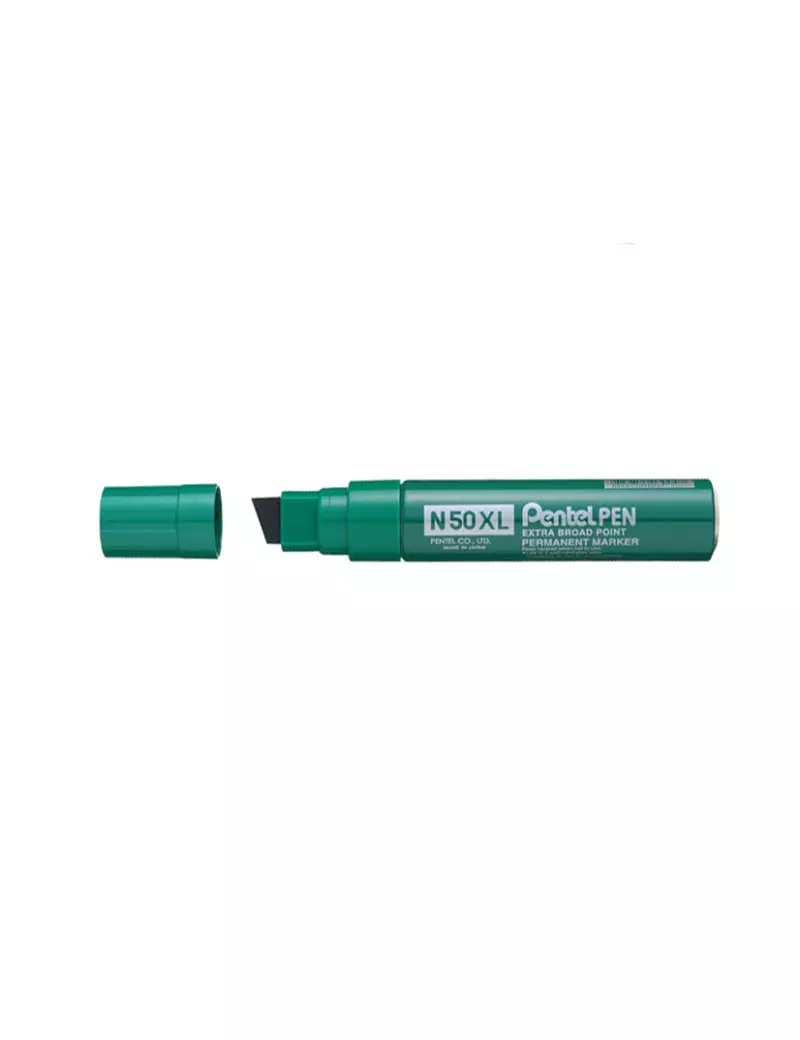 Marcatore Permanente N50 Extra Large Pentel - Punta Scalpello - 1,7 mm - N50XL-D (Verde)