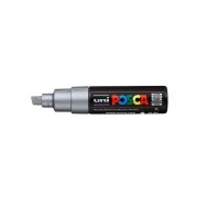 Marcatore a Tempera Uni Posca PC8K Uni-Ball - Punta Scalpello - 8 mm - M PC8K ARG (Argento)